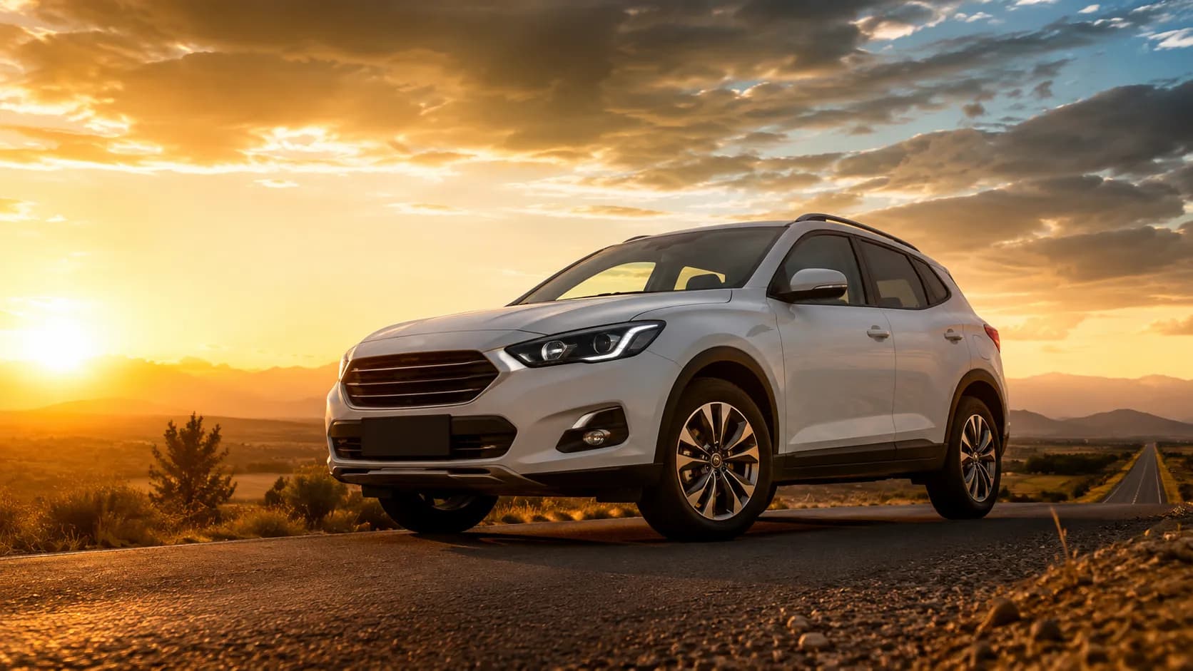 SUV asegurada al atardecer – cotizá tu seguro de auto online en Argentina con Newton Broker
